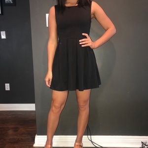 Black mini fit and flare dress
